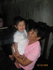 With his Lola Momsy